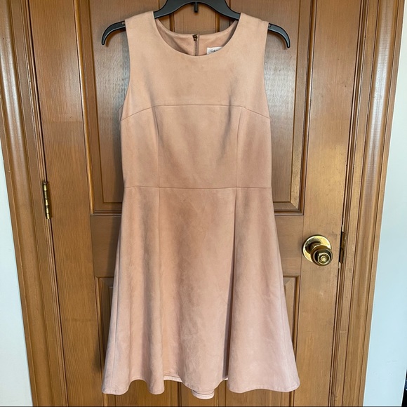 Calvin Klein Dresses & Skirts - NWOT Calvin Klein Sleeveless Faux Suede Fit and Flair Dress Size 8